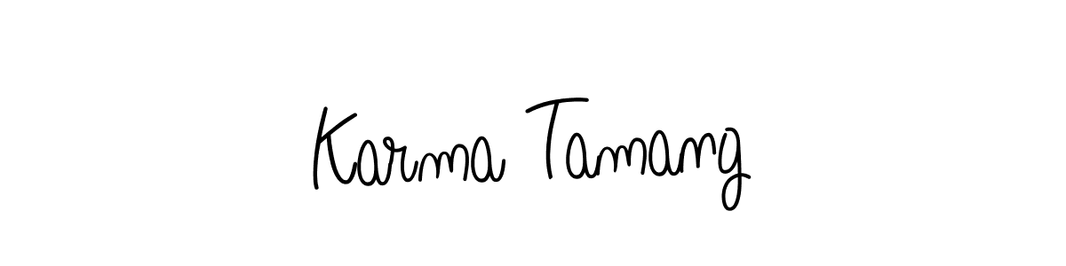 You should practise on your own different ways (Angelique-Rose-font-FFP) to write your name (Karma Tamang) in signature. don't let someone else do it for you. Karma Tamang signature style 5 images and pictures png