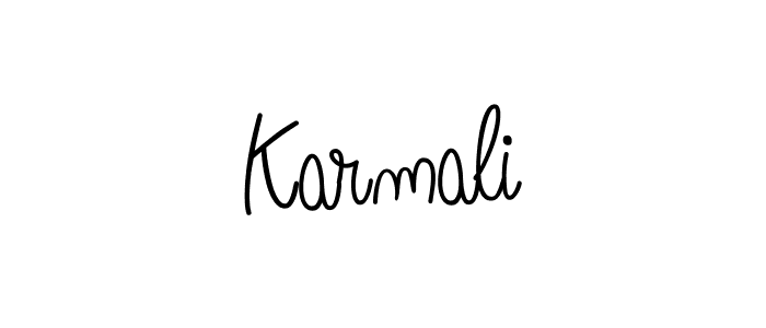Make a beautiful signature design for name Karmali. With this signature (Angelique-Rose-font-FFP) style, you can create a handwritten signature for free. Karmali signature style 5 images and pictures png