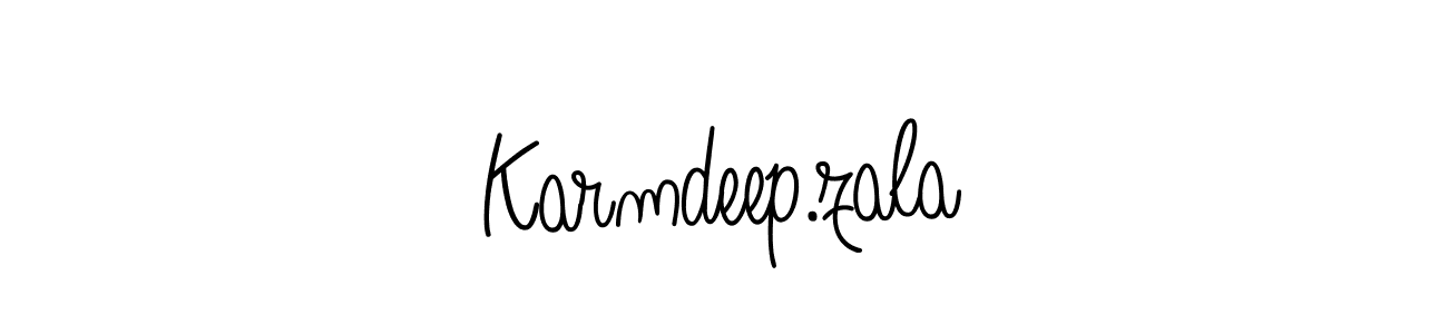 The best way (Angelique-Rose-font-FFP) to make a short signature is to pick only two or three words in your name. The name Karmdeep.zala include a total of six letters. For converting this name. Karmdeep.zala signature style 5 images and pictures png