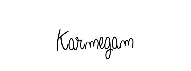 Use a signature maker to create a handwritten signature online. With this signature software, you can design (Angelique-Rose-font-FFP) your own signature for name Karmegam. Karmegam signature style 5 images and pictures png