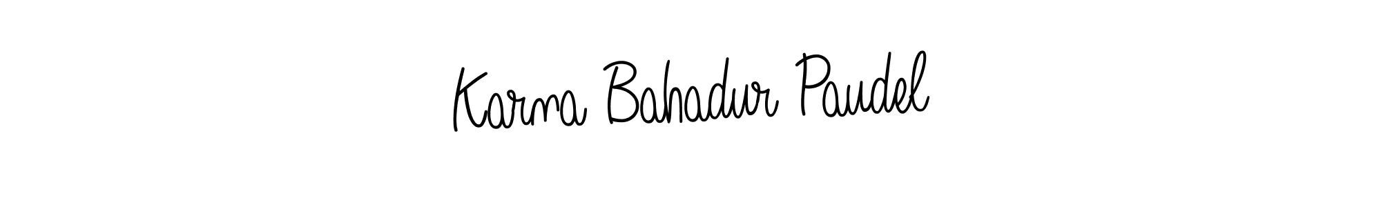Use a signature maker to create a handwritten signature online. With this signature software, you can design (Angelique-Rose-font-FFP) your own signature for name Karna Bahadur Paudel. Karna Bahadur Paudel signature style 5 images and pictures png