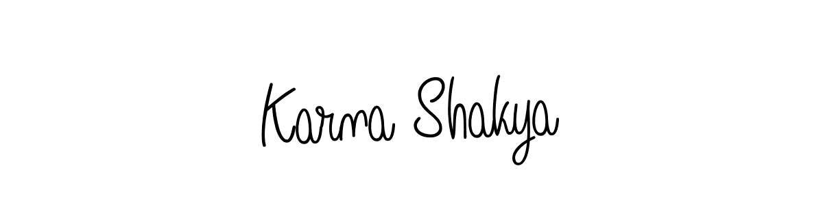 You should practise on your own different ways (Angelique-Rose-font-FFP) to write your name (Karna Shakya) in signature. don't let someone else do it for you. Karna Shakya signature style 5 images and pictures png