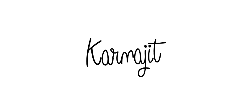 You should practise on your own different ways (Angelique-Rose-font-FFP) to write your name (Karnajit) in signature. don't let someone else do it for you. Karnajit signature style 5 images and pictures png