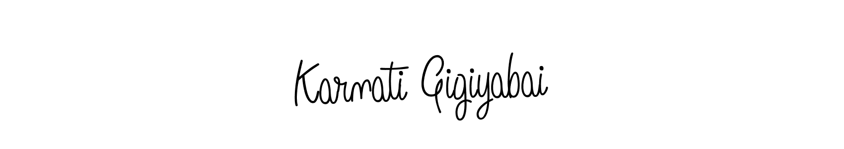 if you are searching for the best signature style for your name Karnati Gigiyabai. so please give up your signature search. here we have designed multiple signature styles  using Angelique-Rose-font-FFP. Karnati Gigiyabai signature style 5 images and pictures png