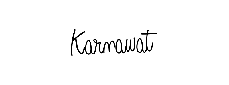 Use a signature maker to create a handwritten signature online. With this signature software, you can design (Angelique-Rose-font-FFP) your own signature for name Karnawat. Karnawat signature style 5 images and pictures png