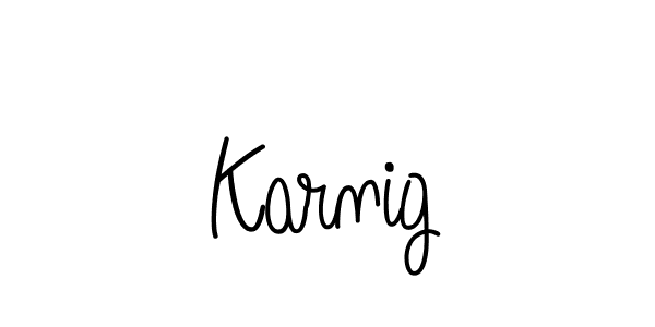 How to make Karnig name signature. Use Angelique-Rose-font-FFP style for creating short signs online. This is the latest handwritten sign. Karnig signature style 5 images and pictures png