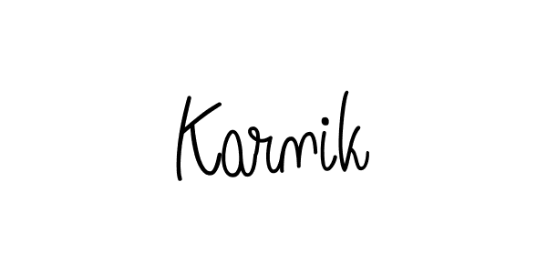 You should practise on your own different ways (Angelique-Rose-font-FFP) to write your name (Karnik) in signature. don't let someone else do it for you. Karnik signature style 5 images and pictures png