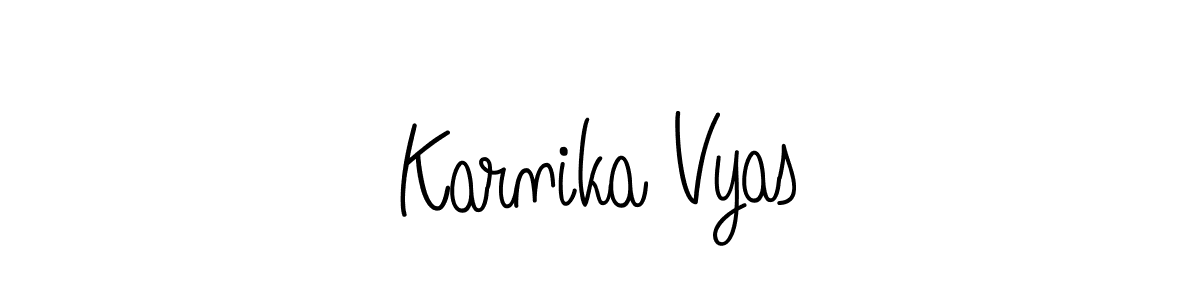 How to make Karnika Vyas name signature. Use Angelique-Rose-font-FFP style for creating short signs online. This is the latest handwritten sign. Karnika Vyas signature style 5 images and pictures png