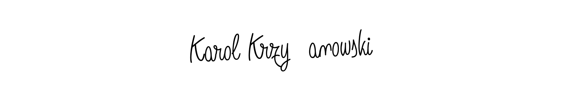 Use a signature maker to create a handwritten signature online. With this signature software, you can design (Angelique-Rose-font-FFP) your own signature for name Karol Krzyżanowski. Karol Krzyżanowski signature style 5 images and pictures png