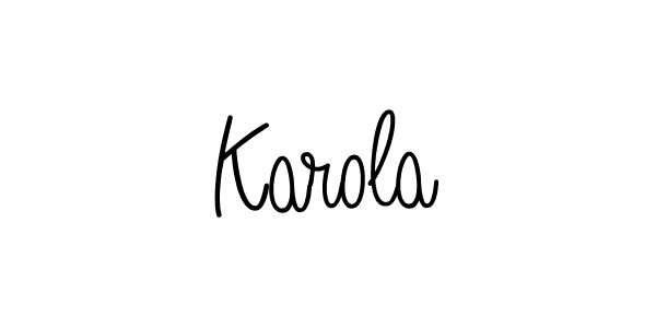 How to make Karola name signature. Use Angelique-Rose-font-FFP style for creating short signs online. This is the latest handwritten sign. Karola signature style 5 images and pictures png