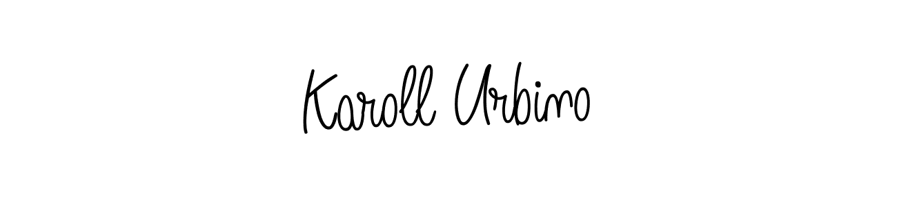 The best way (Angelique-Rose-font-FFP) to make a short signature is to pick only two or three words in your name. The name Karoll Urbino include a total of six letters. For converting this name. Karoll Urbino signature style 5 images and pictures png