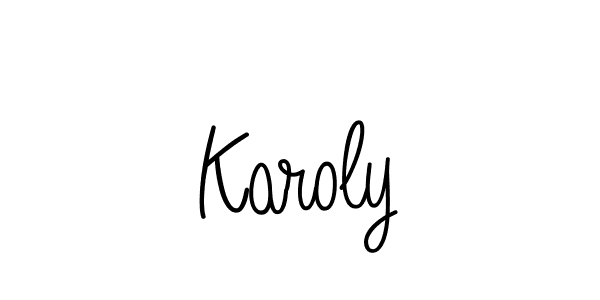 Design your own signature with our free online signature maker. With this signature software, you can create a handwritten (Angelique-Rose-font-FFP) signature for name Karoly. Karoly signature style 5 images and pictures png
