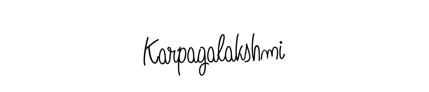 Use a signature maker to create a handwritten signature online. With this signature software, you can design (Angelique-Rose-font-FFP) your own signature for name Karpagalakshmi. Karpagalakshmi signature style 5 images and pictures png