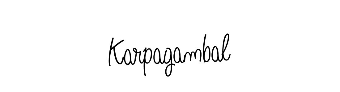 You should practise on your own different ways (Angelique-Rose-font-FFP) to write your name (Karpagambal) in signature. don't let someone else do it for you. Karpagambal signature style 5 images and pictures png