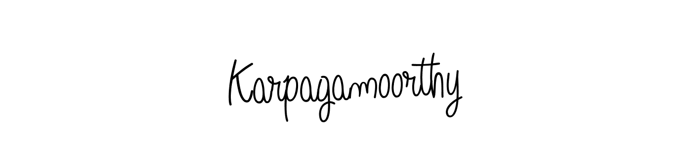 Make a beautiful signature design for name Karpagamoorthy. With this signature (Angelique-Rose-font-FFP) style, you can create a handwritten signature for free. Karpagamoorthy signature style 5 images and pictures png