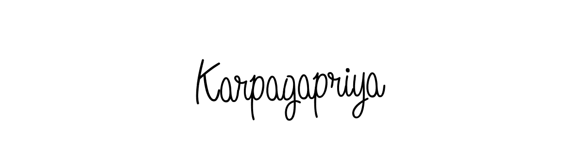Create a beautiful signature design for name Karpagapriya. With this signature (Angelique-Rose-font-FFP) fonts, you can make a handwritten signature for free. Karpagapriya signature style 5 images and pictures png