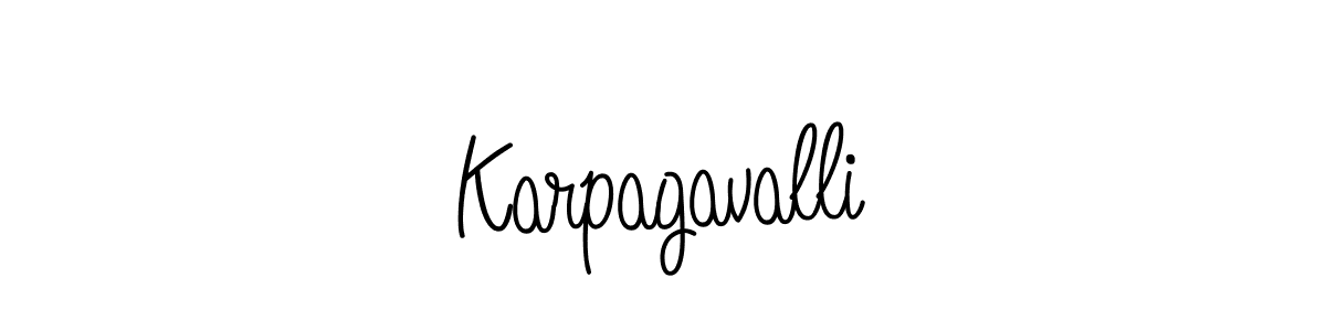 You should practise on your own different ways (Angelique-Rose-font-FFP) to write your name (Karpagavalli) in signature. don't let someone else do it for you. Karpagavalli signature style 5 images and pictures png