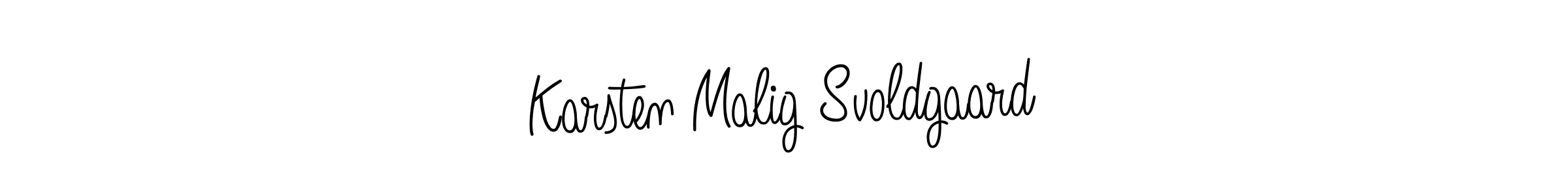 Also we have Karsten Malig Svoldgaard name is the best signature style. Create professional handwritten signature collection using Angelique-Rose-font-FFP autograph style. Karsten Malig Svoldgaard signature style 5 images and pictures png