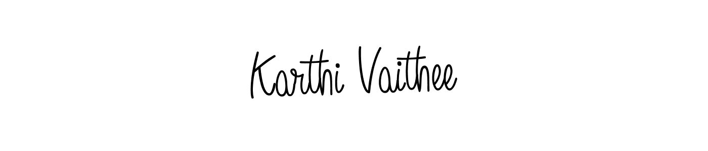 How to make Karthi Vaithee name signature. Use Angelique-Rose-font-FFP style for creating short signs online. This is the latest handwritten sign. Karthi Vaithee signature style 5 images and pictures png