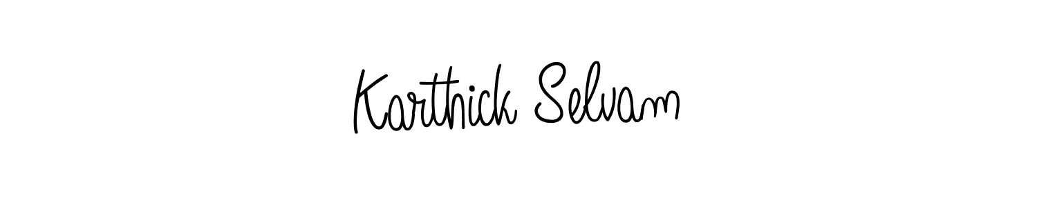 Design your own signature with our free online signature maker. With this signature software, you can create a handwritten (Angelique-Rose-font-FFP) signature for name Karthick Selvam. Karthick Selvam signature style 5 images and pictures png