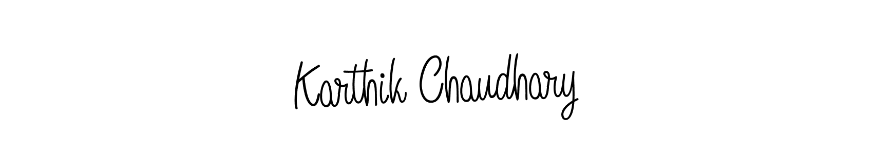 Make a beautiful signature design for name Karthik Chaudhary. With this signature (Angelique-Rose-font-FFP) style, you can create a handwritten signature for free. Karthik Chaudhary signature style 5 images and pictures png