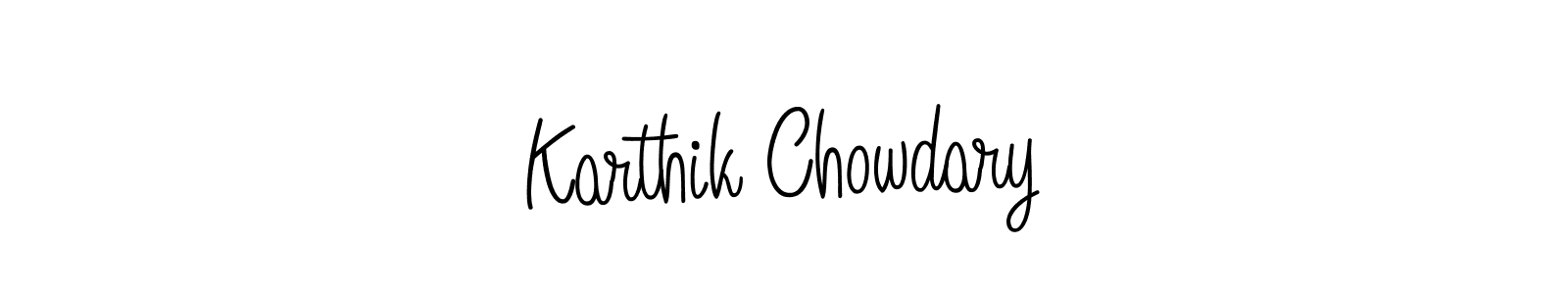 Make a beautiful signature design for name Karthik Chowdary. With this signature (Angelique-Rose-font-FFP) style, you can create a handwritten signature for free. Karthik Chowdary signature style 5 images and pictures png