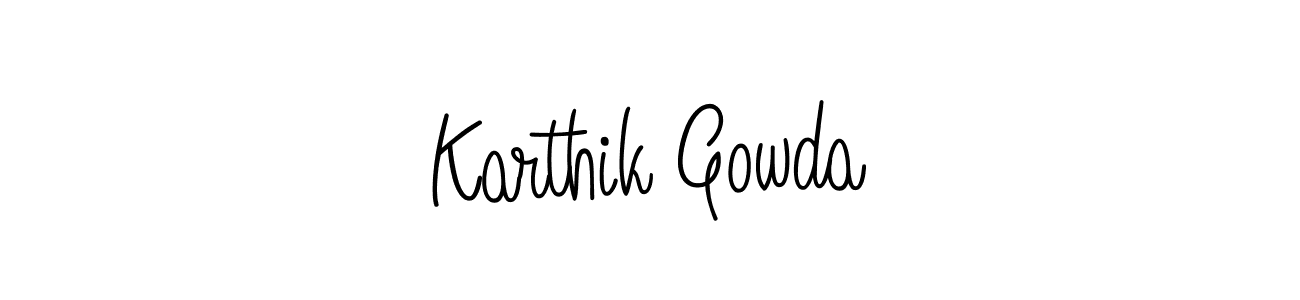 You should practise on your own different ways (Angelique-Rose-font-FFP) to write your name (Karthik Gowda) in signature. don't let someone else do it for you. Karthik Gowda signature style 5 images and pictures png