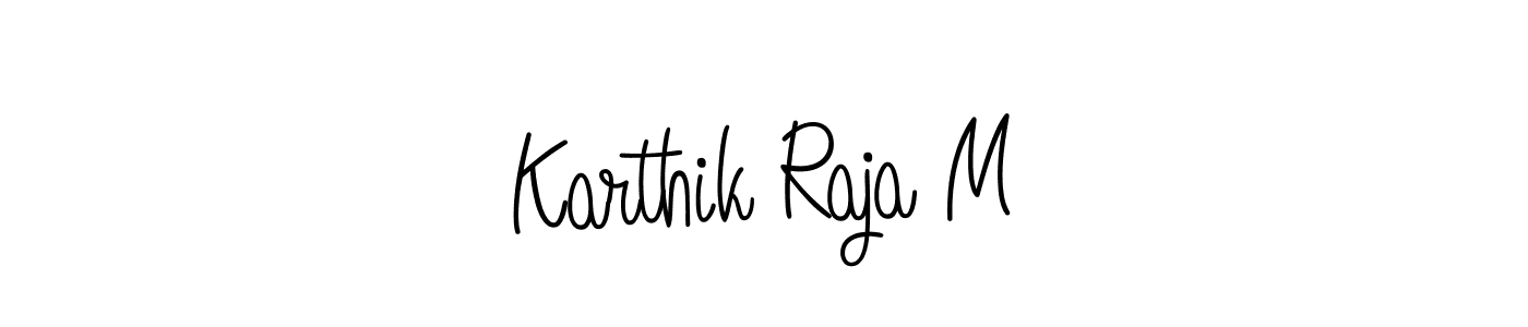 How to make Karthik Raja M name signature. Use Angelique-Rose-font-FFP style for creating short signs online. This is the latest handwritten sign. Karthik Raja M signature style 5 images and pictures png