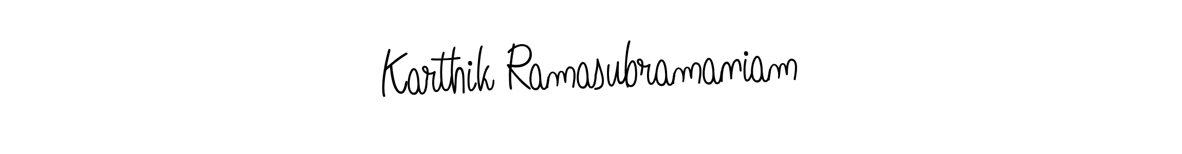 Use a signature maker to create a handwritten signature online. With this signature software, you can design (Angelique-Rose-font-FFP) your own signature for name Karthik Ramasubramaniam. Karthik Ramasubramaniam signature style 5 images and pictures png