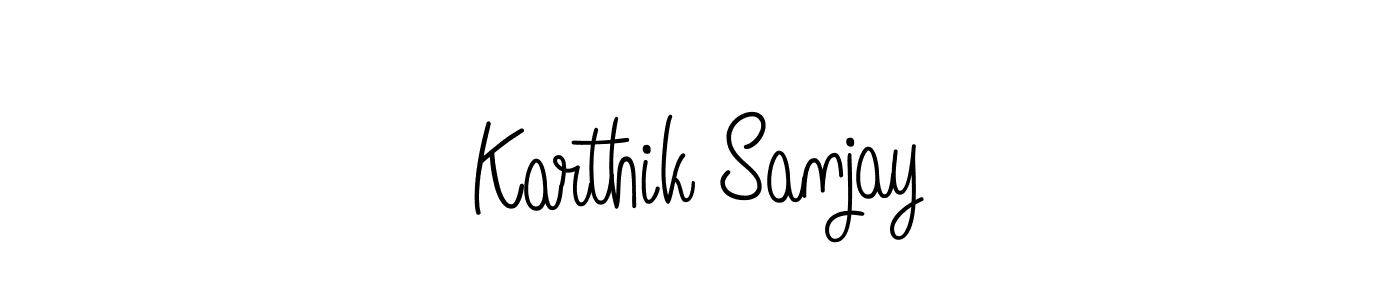 Create a beautiful signature design for name Karthik Sanjay. With this signature (Angelique-Rose-font-FFP) fonts, you can make a handwritten signature for free. Karthik Sanjay signature style 5 images and pictures png