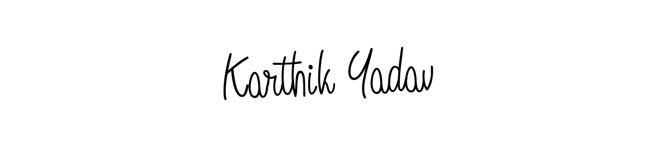 Design your own signature with our free online signature maker. With this signature software, you can create a handwritten (Angelique-Rose-font-FFP) signature for name Karthik Yadav. Karthik Yadav signature style 5 images and pictures png