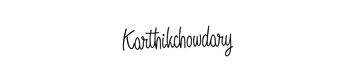 Use a signature maker to create a handwritten signature online. With this signature software, you can design (Angelique-Rose-font-FFP) your own signature for name Karthikchowdary. Karthikchowdary signature style 5 images and pictures png