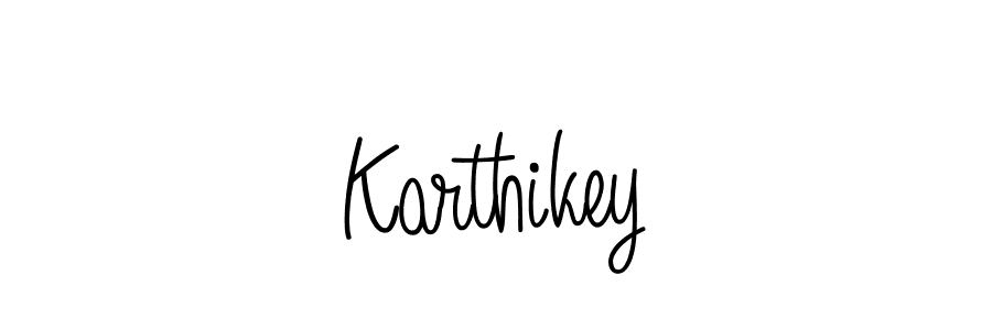 You should practise on your own different ways (Angelique-Rose-font-FFP) to write your name (Karthikey) in signature. don't let someone else do it for you. Karthikey signature style 5 images and pictures png