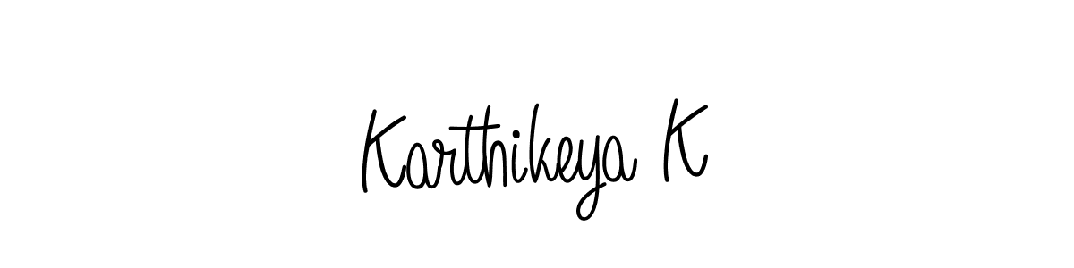 if you are searching for the best signature style for your name Karthikeya K. so please give up your signature search. here we have designed multiple signature styles  using Angelique-Rose-font-FFP. Karthikeya K signature style 5 images and pictures png