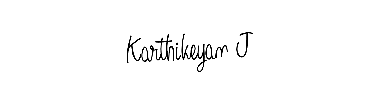 Design your own signature with our free online signature maker. With this signature software, you can create a handwritten (Angelique-Rose-font-FFP) signature for name Karthikeyan J. Karthikeyan J signature style 5 images and pictures png