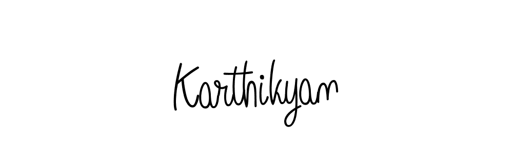 Use a signature maker to create a handwritten signature online. With this signature software, you can design (Angelique-Rose-font-FFP) your own signature for name Karthikyan. Karthikyan signature style 5 images and pictures png