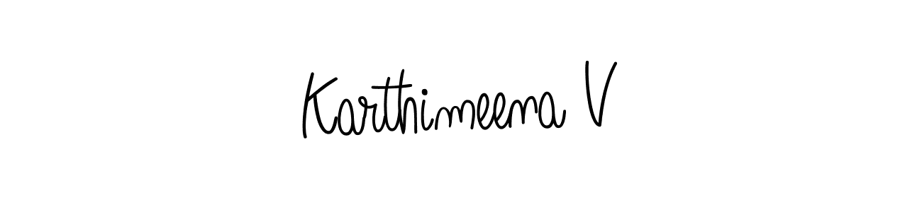 Make a beautiful signature design for name Karthimeena V. With this signature (Angelique-Rose-font-FFP) style, you can create a handwritten signature for free. Karthimeena V signature style 5 images and pictures png