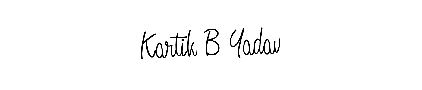 You should practise on your own different ways (Angelique-Rose-font-FFP) to write your name (Kartik B Yadav) in signature. don't let someone else do it for you. Kartik B Yadav signature style 5 images and pictures png