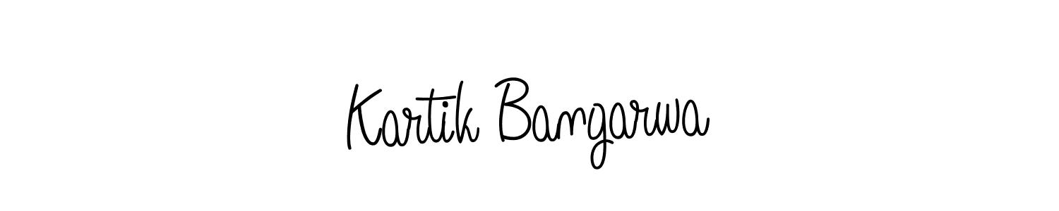 The best way (Angelique-Rose-font-FFP) to make a short signature is to pick only two or three words in your name. The name Kartik Bangarwa include a total of six letters. For converting this name. Kartik Bangarwa signature style 5 images and pictures png