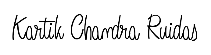 Create a personalized artistic stamp with Kartik Chandra Ruidas in Angelique-Rose-font-FFP font. Perfect for visual artists, designers, and influencers. Kartik Chandra Ruidas signature style 5 images and pictures png
