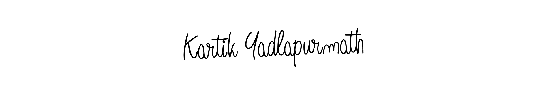 You should practise on your own different ways (Angelique-Rose-font-FFP) to write your name (Kartik Yadlapurmath) in signature. don't let someone else do it for you. Kartik Yadlapurmath signature style 5 images and pictures png