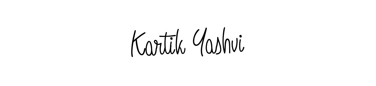 The best way (Angelique-Rose-font-FFP) to make a short signature is to pick only two or three words in your name. The name Kartik Yashvi include a total of six letters. For converting this name. Kartik Yashvi signature style 5 images and pictures png