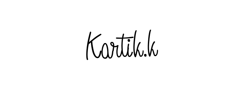 How to make Kartik.k signature? Angelique-Rose-font-FFP is a professional autograph style. Create handwritten signature for Kartik.k name. Kartik.k signature style 5 images and pictures png