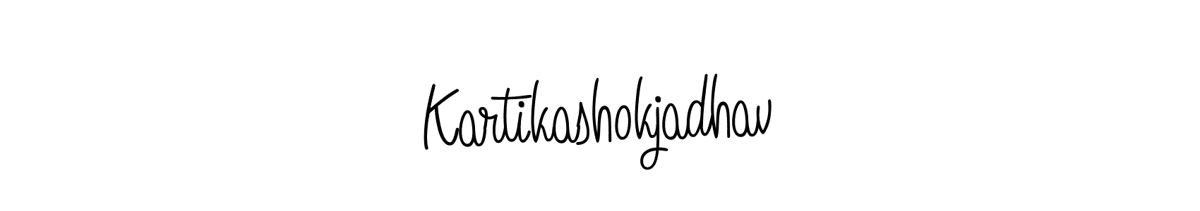 The best way (Angelique-Rose-font-FFP) to make a short signature is to pick only two or three words in your name. The name Kartikashokjadhav include a total of six letters. For converting this name. Kartikashokjadhav signature style 5 images and pictures png