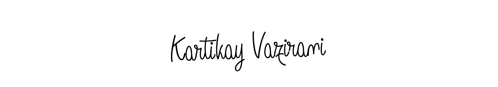 You should practise on your own different ways (Angelique-Rose-font-FFP) to write your name (Kartikay Vazirani) in signature. don't let someone else do it for you. Kartikay Vazirani signature style 5 images and pictures png