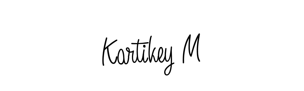 Design your own signature with our free online signature maker. With this signature software, you can create a handwritten (Angelique-Rose-font-FFP) signature for name Kartikey M. Kartikey M signature style 5 images and pictures png