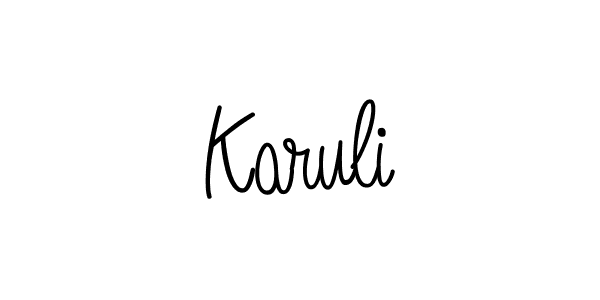 You should practise on your own different ways (Angelique-Rose-font-FFP) to write your name (Karuli) in signature. don't let someone else do it for you. Karuli signature style 5 images and pictures png