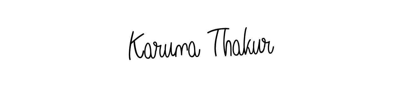 You should practise on your own different ways (Angelique-Rose-font-FFP) to write your name (Karuna Thakur) in signature. don't let someone else do it for you. Karuna Thakur signature style 5 images and pictures png