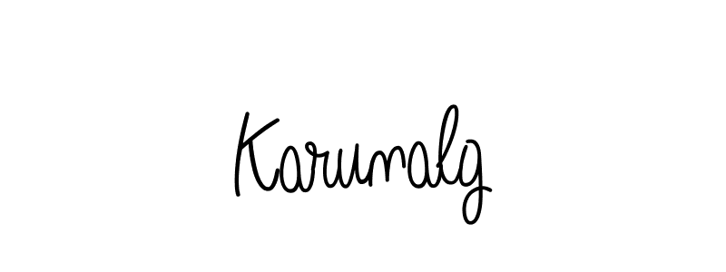 How to Draw Karunalg signature style? Angelique-Rose-font-FFP is a latest design signature styles for name Karunalg. Karunalg signature style 5 images and pictures png