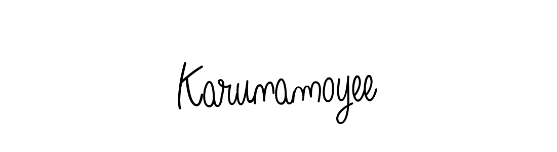 Design your own signature with our free online signature maker. With this signature software, you can create a handwritten (Angelique-Rose-font-FFP) signature for name Karunamoyee. Karunamoyee signature style 5 images and pictures png